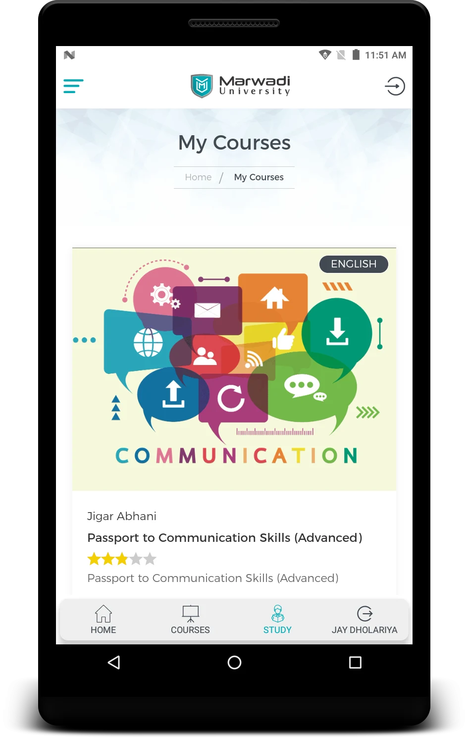 MU Courses screenshot